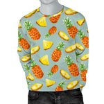 Watercolor Pineapple Pattern Print Men's Crewneck Sweatshirt GearFrost