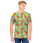 Watercolor Pineapple Pattern Print Men's T-Shirt