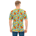 Watercolor Pineapple Pattern Print Men's T-Shirt