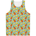Watercolor Pineapple Pattern Print Men's Tank Top