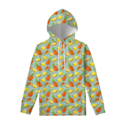 Watercolor Pineapple Pattern Print Pullover Hoodie