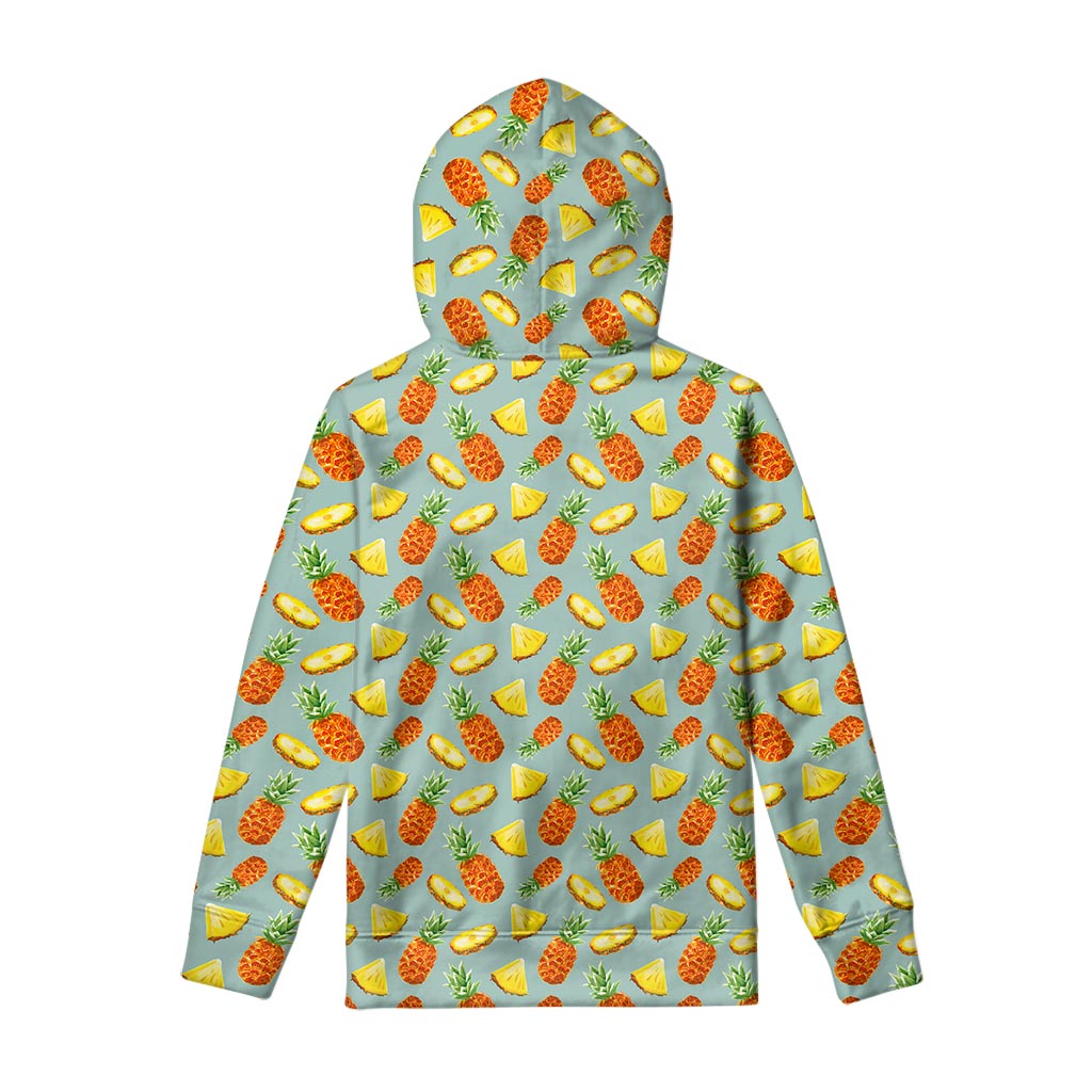 Watercolor Pineapple Pattern Print Pullover Hoodie