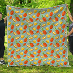 Watercolor Pineapple Pattern Print Quilt