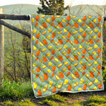 Watercolor Pineapple Pattern Print Quilt
