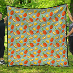 Watercolor Pineapple Pattern Print Quilt