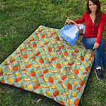 Watercolor Pineapple Pattern Print Quilt