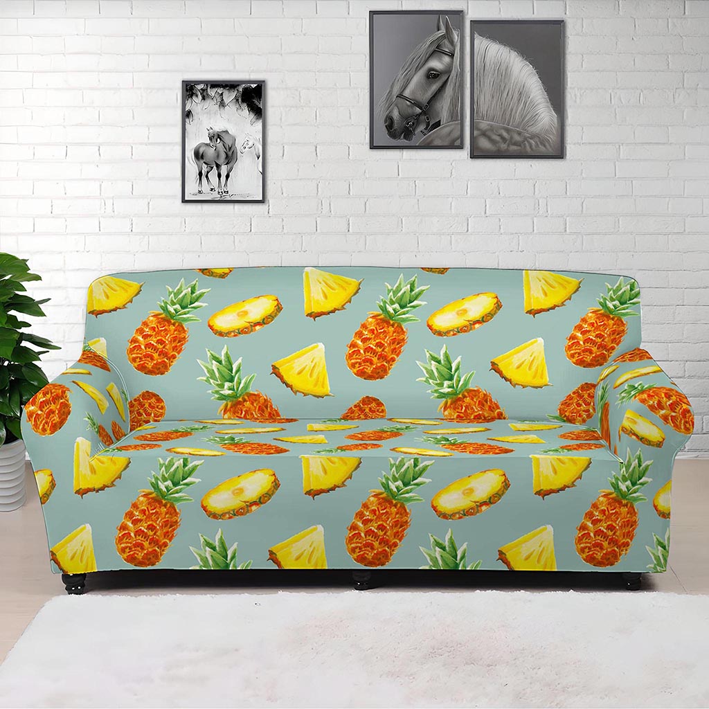 Watercolor Pineapple Pattern Print Sofa Cover