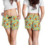 Watercolor Pineapple Pattern Print Women's Shorts