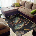 Watercolor Pisces Zodiac Sign Print Area Rug