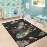 Watercolor Pisces Zodiac Sign Print Area Rug