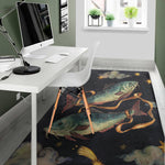 Watercolor Pisces Zodiac Sign Print Area Rug