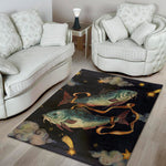 Watercolor Pisces Zodiac Sign Print Area Rug