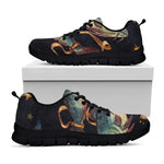 Watercolor Pisces Zodiac Sign Print Black Sneakers