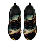Watercolor Pisces Zodiac Sign Print Black Sneakers