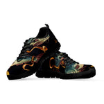 Watercolor Pisces Zodiac Sign Print Black Sneakers