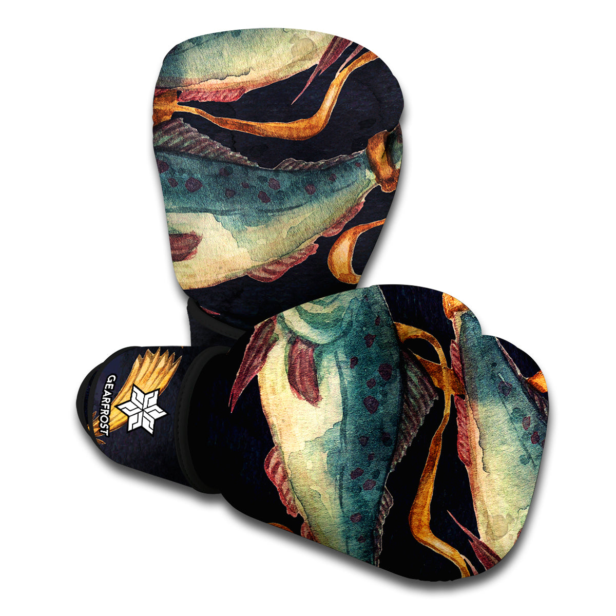 Watercolor Pisces Zodiac Sign Print Boxing Gloves