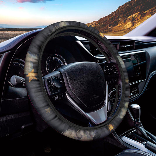 Watercolor Pisces Zodiac Sign Print Car Steering Wheel Cover