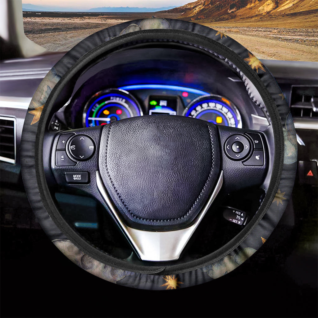 Watercolor Pisces Zodiac Sign Print Car Steering Wheel Cover