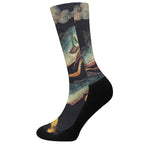 Watercolor Pisces Zodiac Sign Print Crew Socks