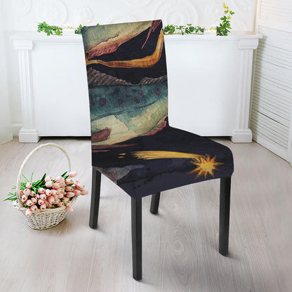 Watercolor Pisces Zodiac Sign Print Dining Chair Slipcover