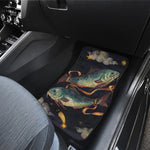 Watercolor Pisces Zodiac Sign Print Front and Back Car Floor Mats