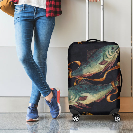Watercolor Pisces Zodiac Sign Print Luggage Cover