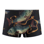 Watercolor Pisces Zodiac Sign Print Men's Boxer Briefs