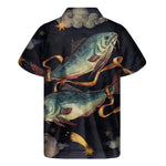 Watercolor Pisces Zodiac Sign Print Men's Short Sleeve Shirt