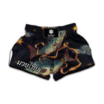 Watercolor Pisces Zodiac Sign Print Muay Thai Boxing Shorts