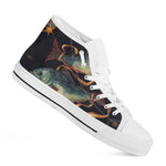 Watercolor Pisces Zodiac Sign Print White High Top Shoes