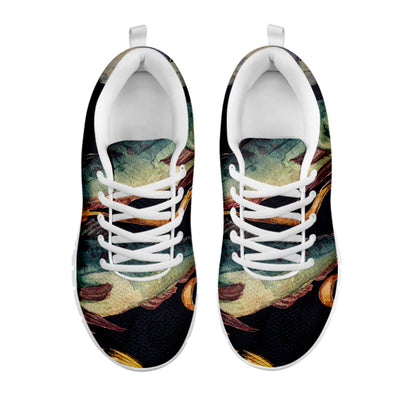 Watercolor Pisces Zodiac Sign Print White Sneakers