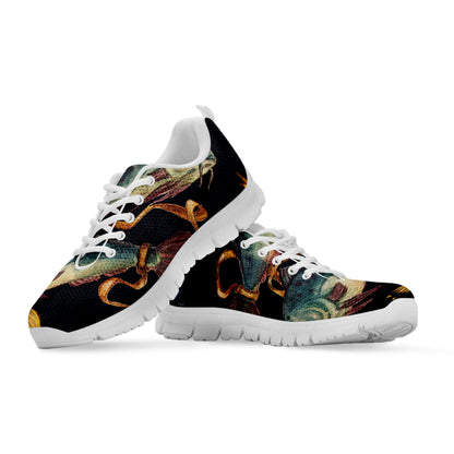 Watercolor Pisces Zodiac Sign Print White Sneakers