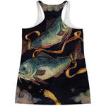 Watercolor Pisces Zodiac Sign Print Women's Racerback Tank Top