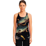 Watercolor Pisces Zodiac Sign Print Women's Racerback Tank Top