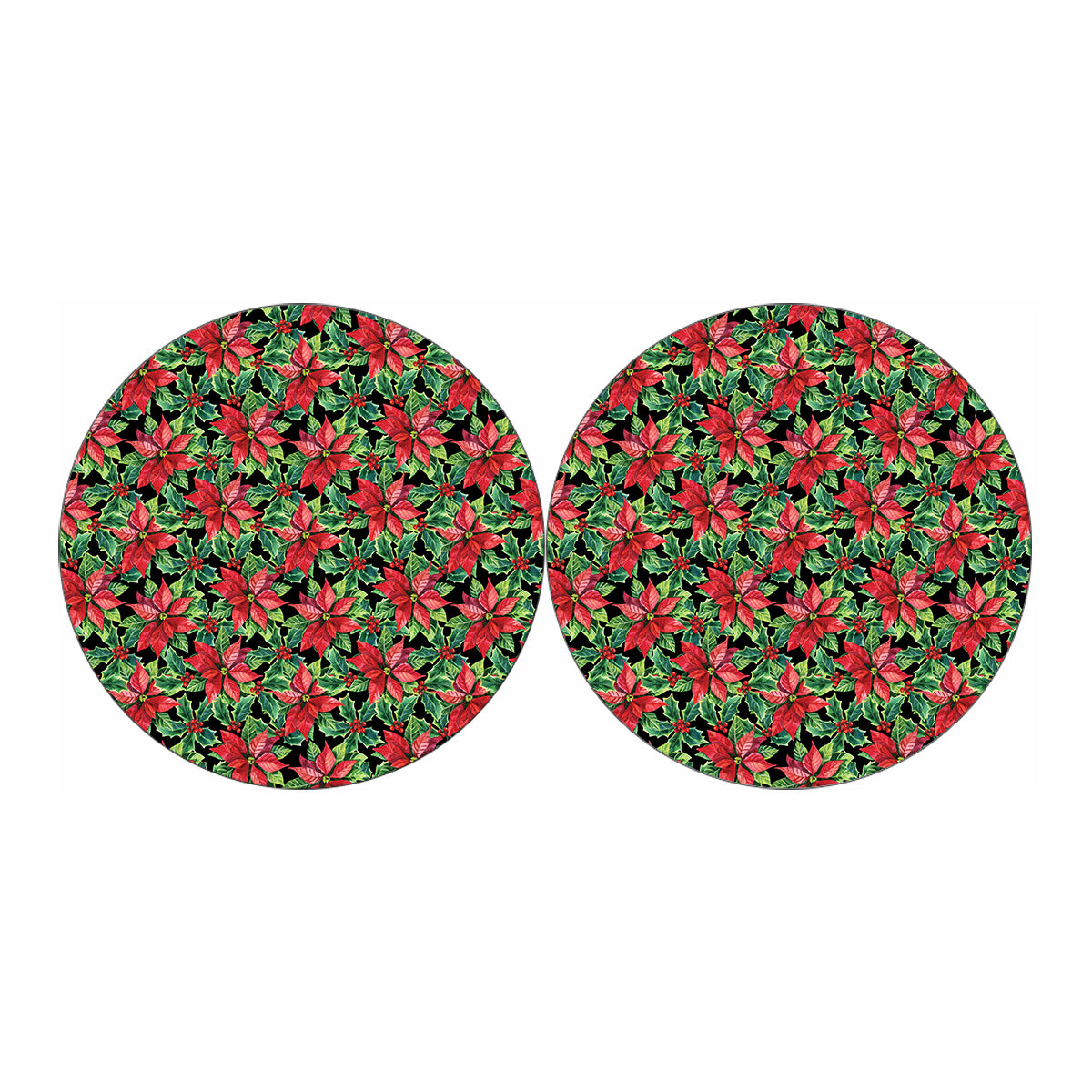 Watercolor Poinsettia Pattern Print Car Coasters