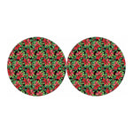 Watercolor Poinsettia Pattern Print Car Coasters