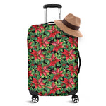 Watercolor Poinsettia Pattern Print Luggage Cover