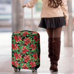 Watercolor Poinsettia Pattern Print Luggage Cover