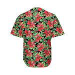 Watercolor Poinsettia Pattern Print Men's Baseball Jersey