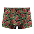 Watercolor Poinsettia Pattern Print Men's Boxer Briefs