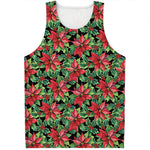 Watercolor Poinsettia Pattern Print Men's Tank Top