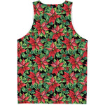 Watercolor Poinsettia Pattern Print Men's Tank Top