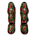 Watercolor Poinsettia Pattern Print Muay Thai Shin Guards