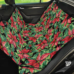 Watercolor Poinsettia Pattern Print Pet Car Back Seat Cover