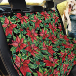 Watercolor Poinsettia Pattern Print Pet Car Back Seat Cover