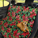 Watercolor Poinsettia Pattern Print Pet Car Back Seat Cover