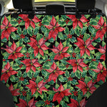 Watercolor Poinsettia Pattern Print Pet Car Back Seat Cover
