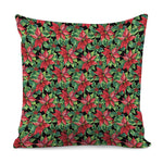 Watercolor Poinsettia Pattern Print Pillow Cover