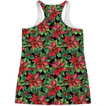 Watercolor Poinsettia Pattern Print Women's Racerback Tank Top