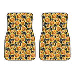 Watercolor Polka Dot Sunflower Print Front Car Floor Mats